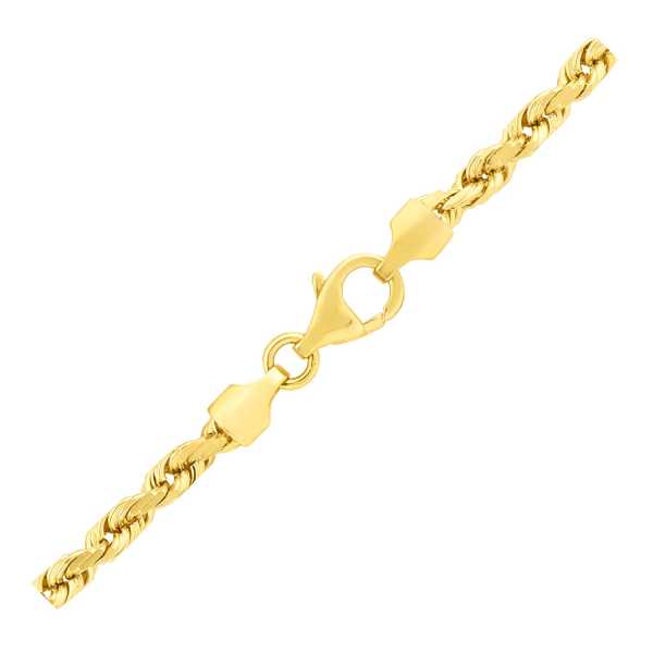 14k Yellow Gold Solid Diamond Cut Rope Chain (4.00 mm) - Image 2