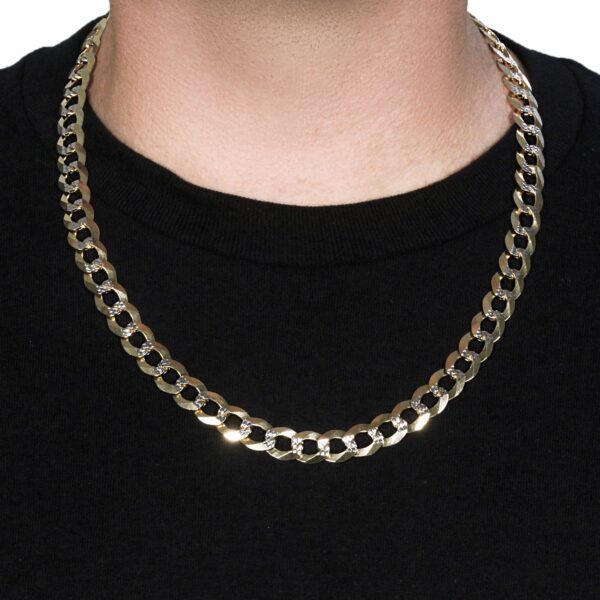 14k Two Tone Gold Pave Curb Chain (12.18 mm) - Image 3