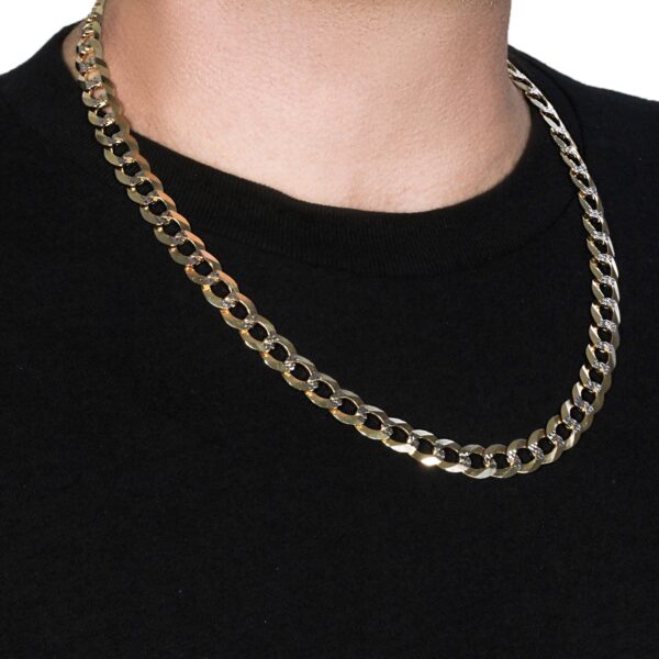 14k Two Tone Gold Pave Curb Chain (12.18 mm) - Image 4