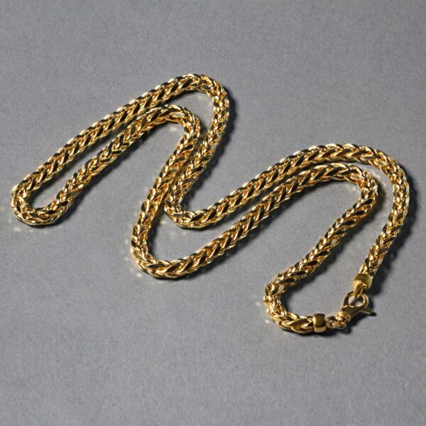 14k Yellow Gold Diamond Cut Round Franco Chain (5.30 mm) - Image 6