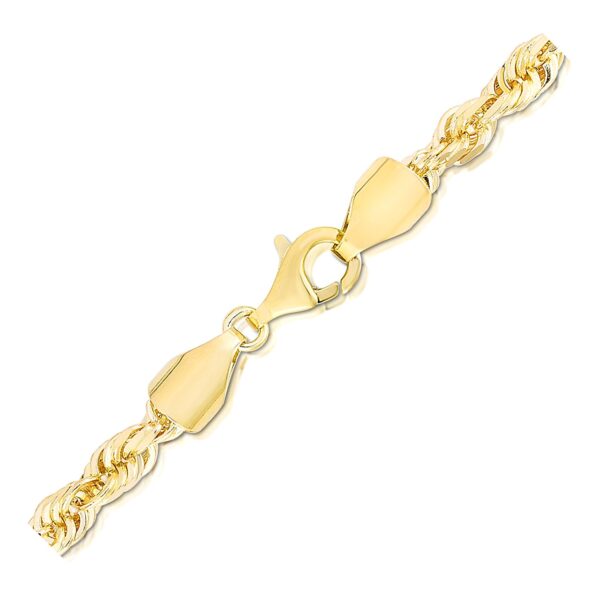 14k Yellow Gold Solid Diamond Cut Rope Chain (5.00 mm) - Image 3