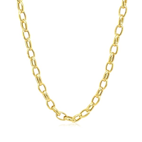 14k Yellow Gold Oval Rolo Chain (4.6 mm) - Image 2
