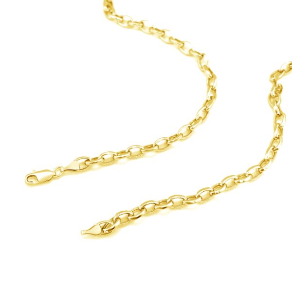 14k Yellow Gold Oval Rolo Chain (4.6 mm) - Image 3