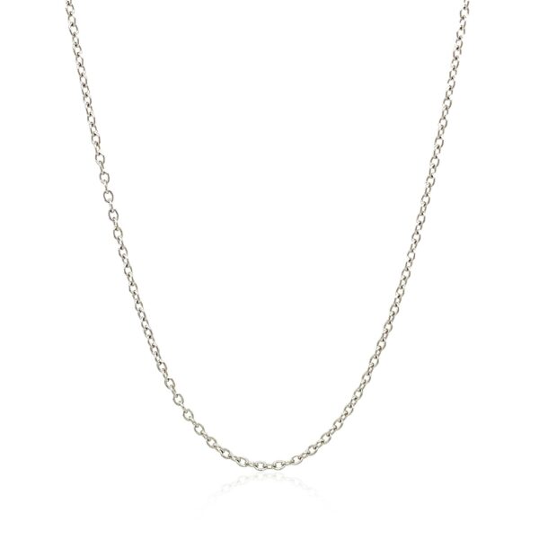 18k White Gold Round Cable Chain (1.50 mm) - Image 2