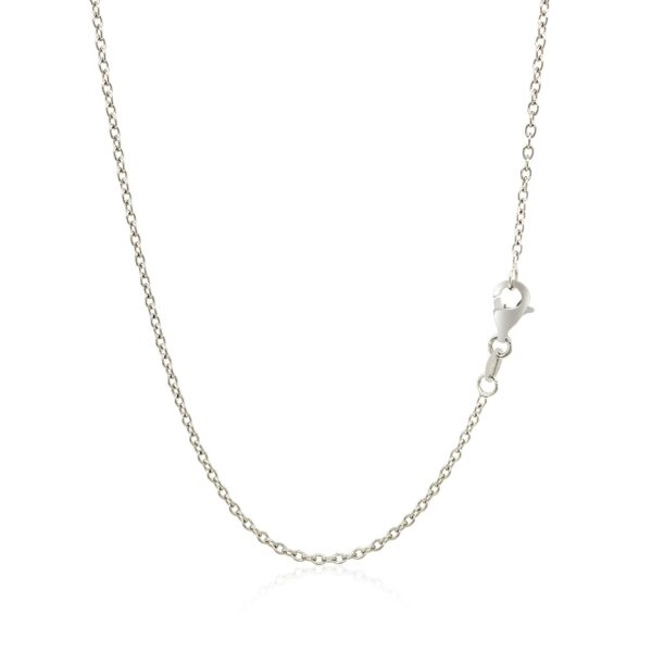 18k White Gold Round Cable Chain (1.50 mm) - Image 3