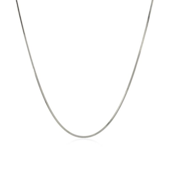 Sterling Silver Rhodium Plated Octagonal Snake Chain (0.90 mm) - Image 2