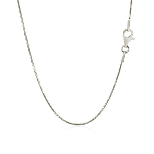 Sterling Silver Rhodium Plated Octagonal Snake Chain (0.90 mm) - Image 3
