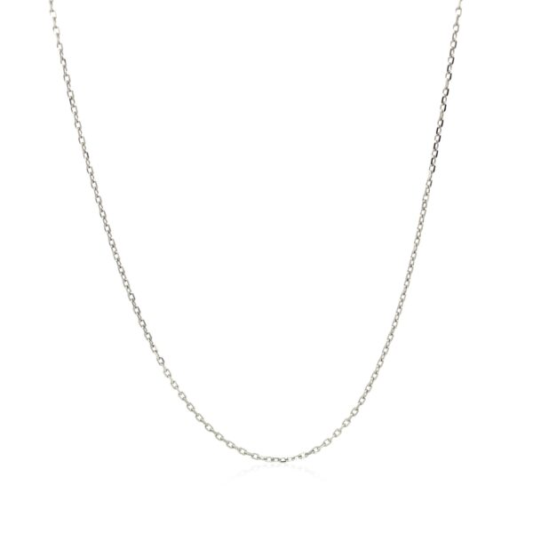 14k White Diamond Cut Cable Link Chain (0.87 mm) - Image 2