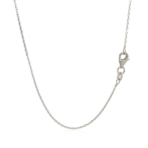 14k White Diamond Cut Cable Link Chain (0.87 mm) - Image 3