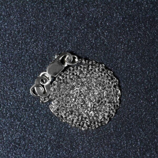 14k White Diamond Cut Cable Link Chain (0.87 mm) - Image 5