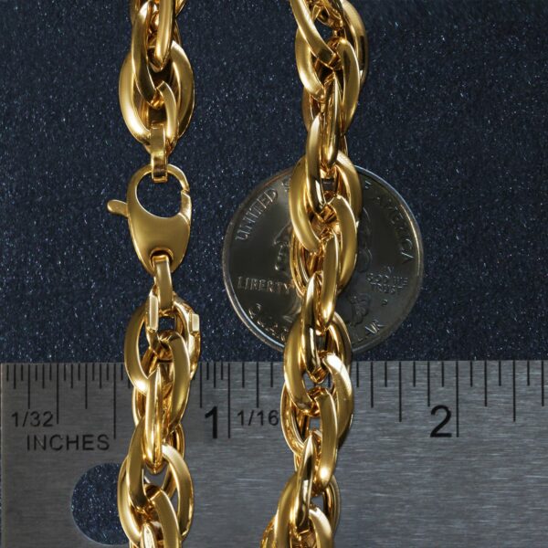 Double Oval Link Chain Bracelet in 14k Yellow Gold (10.00 mm) - Image 5