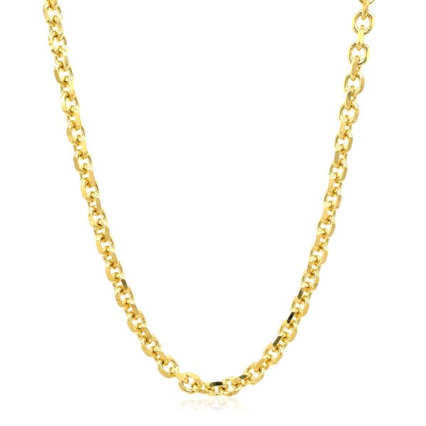 14k Yellow Gold Diamond Cut Cable Link Chain (3.70 mm) - Image 2