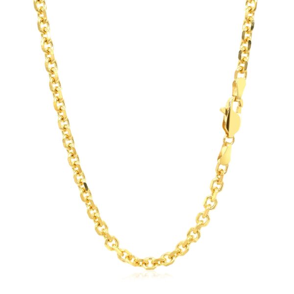 14k Yellow Gold Diamond Cut Cable Link Chain (3.70 mm) - Image 3