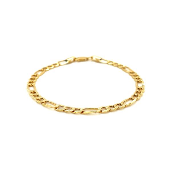 14k Yellow Gold Lite Figaro Bracelet (4.70 mm) - Image 2