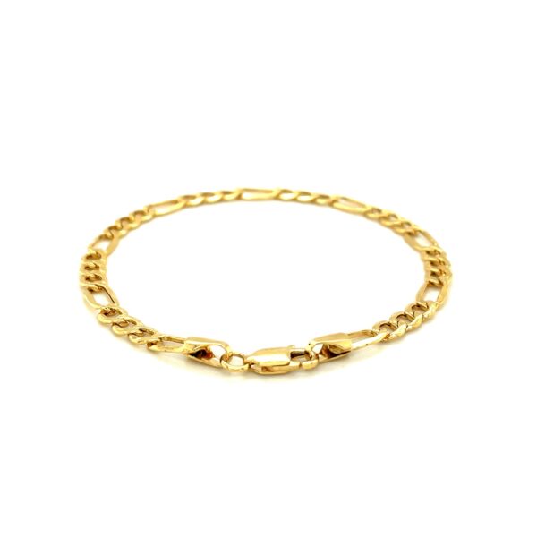 14k Yellow Gold Lite Figaro Bracelet (4.70 mm) - Image 3