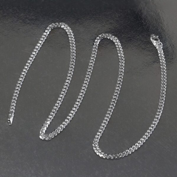 14k White Gold Solid Curb Chain (2.60 mm) - Image 6
