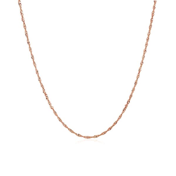 14k Rose Gold Singapore Chain (1.10 mm) - Image 2