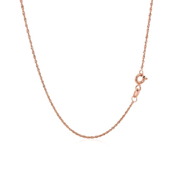 14k Rose Gold Singapore Chain (1.10 mm) - Image 3