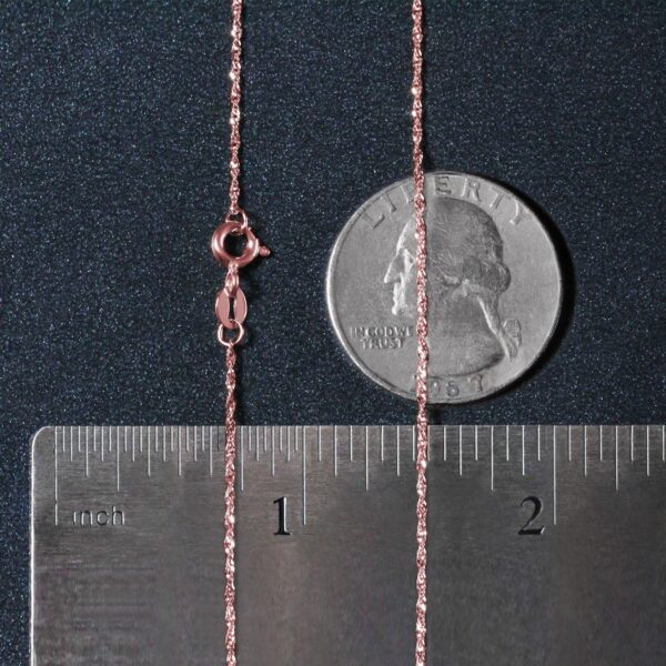 14k Rose Gold Singapore Chain (1.10 mm) - Image 6