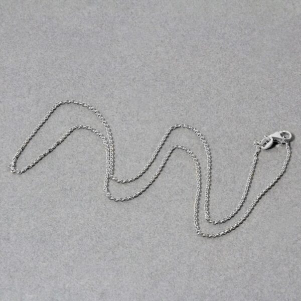 14k White Gold Round Cable Link Chain (1.20 mm) - Image 5