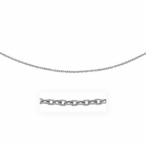 14k White Gold Pendant Chain with Textured Links (2.90 mm)