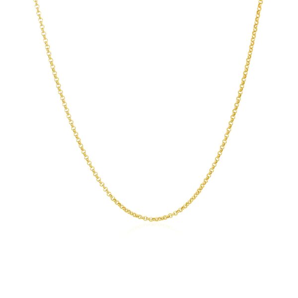 14k Yellow Gold Diamond Cut Rolo Chain (1.10 mm) - Image 2