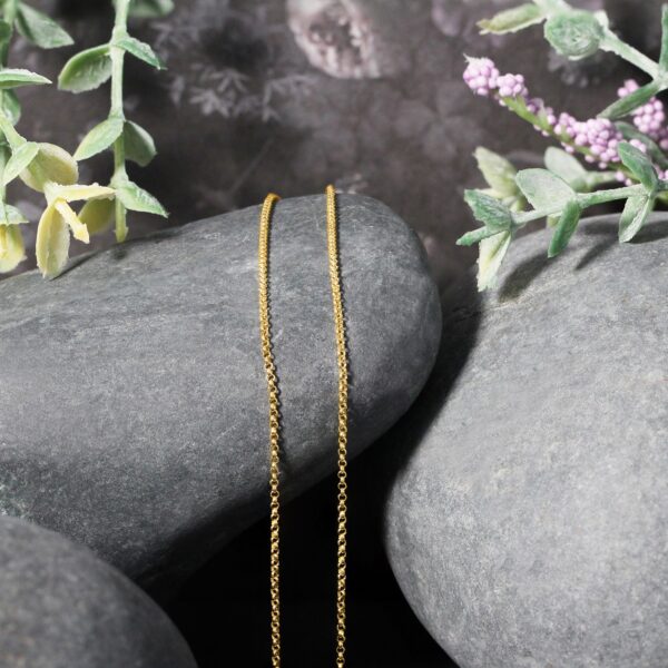 14k Yellow Gold Diamond Cut Rolo Chain (1.10 mm) - Image 4