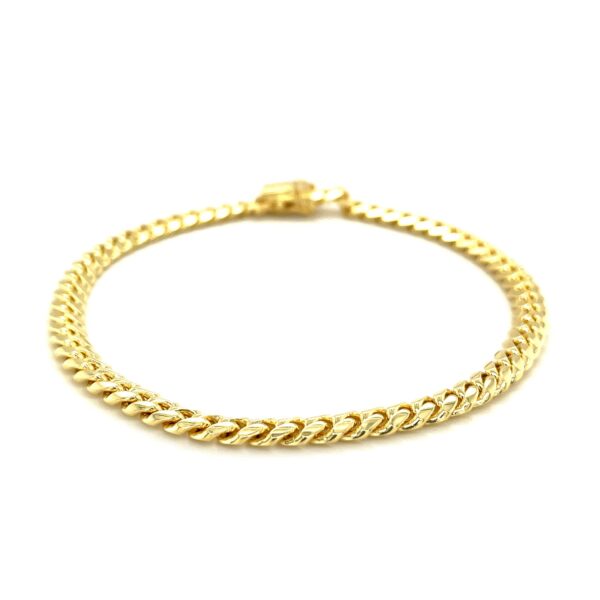 14k Yellow Gold Classic Miami Cuban Solid Bracelet (4.90 mm) - Image 2