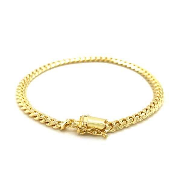 14k Yellow Gold Classic Miami Cuban Solid Bracelet (4.90 mm) - Image 3