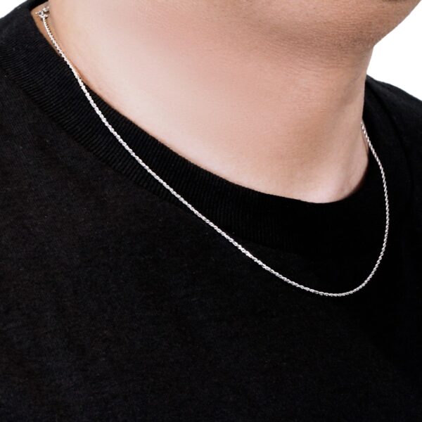 10k White Gold Solid Diamond Cut Rope Chain (1.40 mm) - Image 4