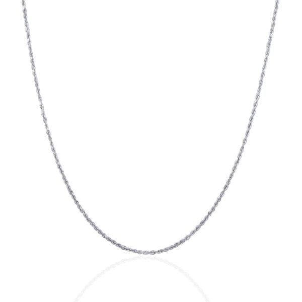 10k White Gold Solid Diamond Cut Rope Chain (1.40 mm) - Image 2
