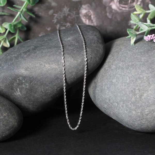 10k White Gold Solid Diamond Cut Rope Chain (1.40 mm) - Image 6