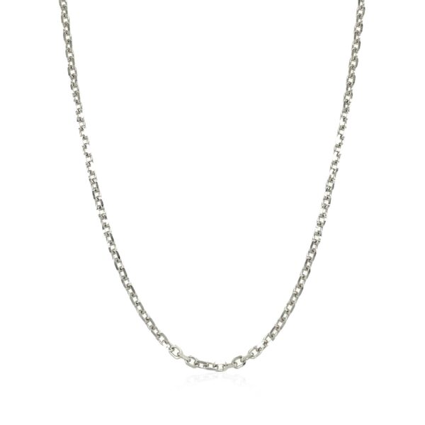 14k White Gold Diamond Cut Cable Link Chain (1.9 mm) - Image 2