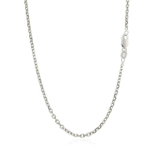 14k White Gold Diamond Cut Cable Link Chain (1.9 mm) - Image 3