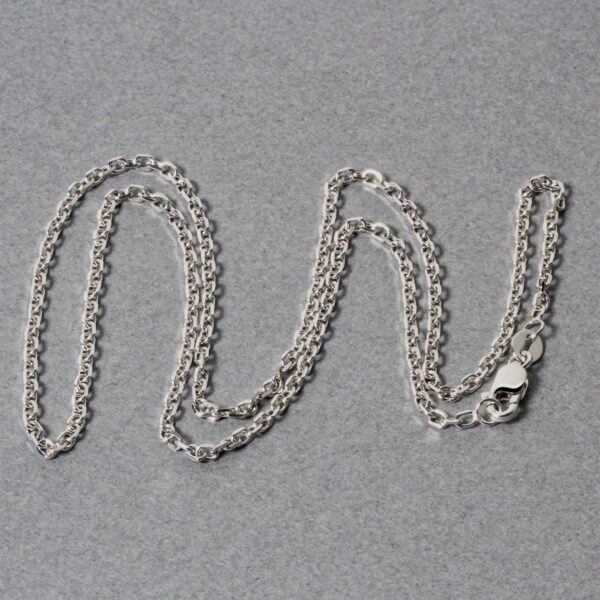 14k White Gold Diamond Cut Cable Link Chain (1.9 mm) - Image 5