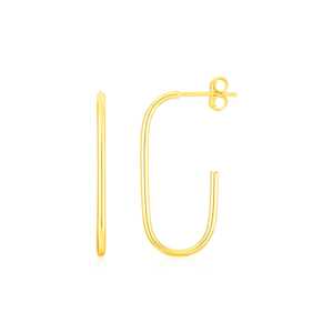 14K Yellow Gold J Hoop Earrings