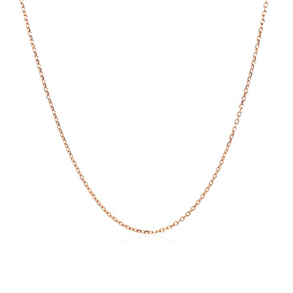 14k Pink Gold Diamond Cut Cable Link Chain (0.87 mm) - Image 2