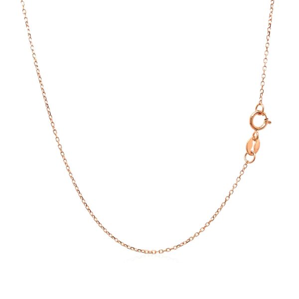 14k Pink Gold Diamond Cut Cable Link Chain (0.87 mm) - Image 3