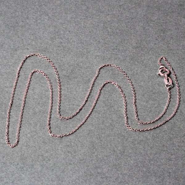 14k Pink Gold Diamond Cut Cable Link Chain (0.87 mm) - Image 6