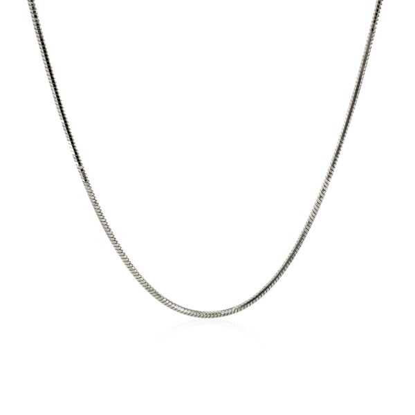 Rhodium Plated Sterling Silver Snake Style Chain (1.20 mm) - Image 2