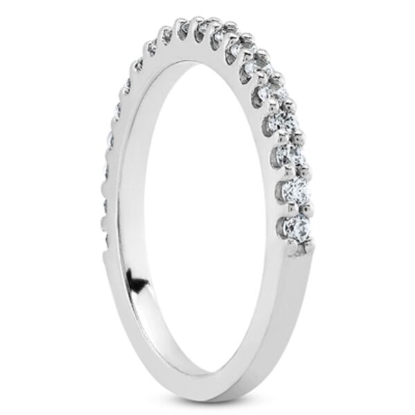 14k White Gold Shared Prong Diamond Wedding Ring Band with U Settings - Image 2