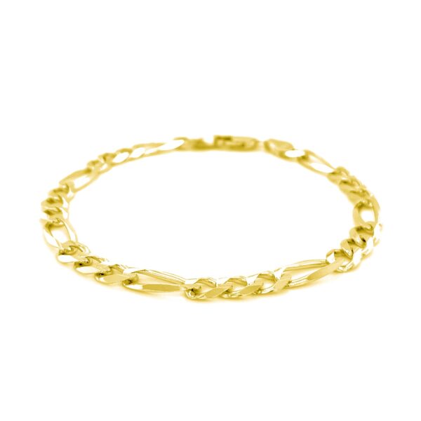 14k Yellow Gold Solid Figaro Bracelet (6.00 mm) - Image 2
