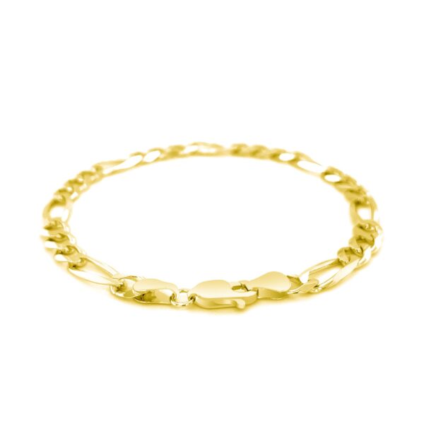 14k Yellow Gold Solid Figaro Bracelet (6.00 mm) - Image 3