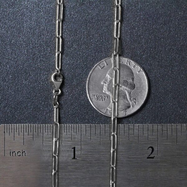 14K White Gold Paperclip Chain (2.50 mm) - Image 6