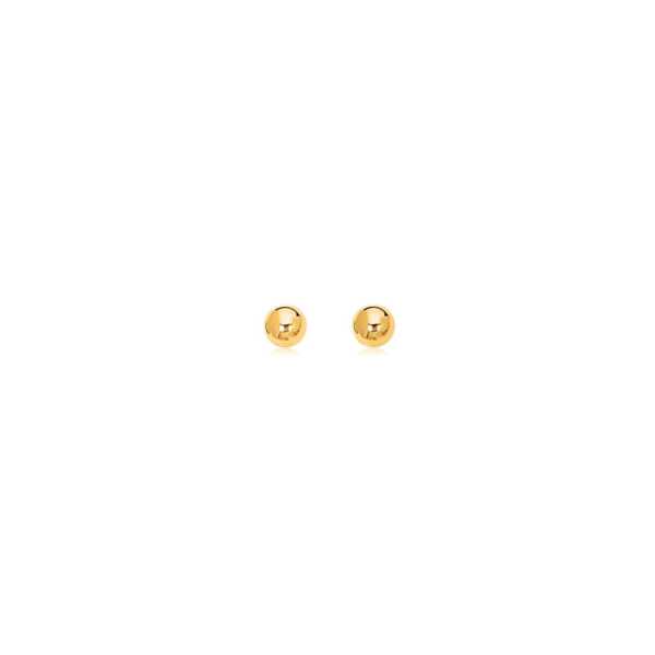 14k Yellow Gold Polished Round Stud Earrings(3mm)