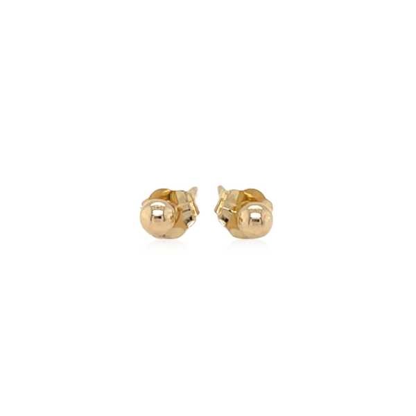 14k Yellow Gold Polished Round Stud Earrings(3mm) - Image 2