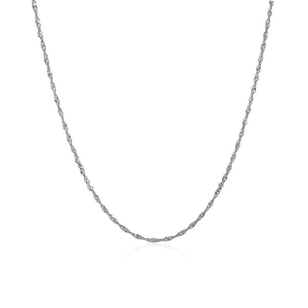 14k White Gold Singapore Chain (1.10 mm) - Image 2
