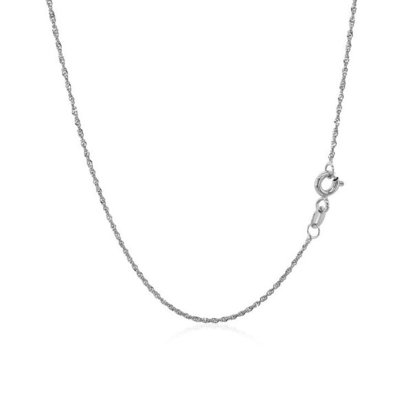 14k White Gold Singapore Chain (1.10 mm) - Image 3