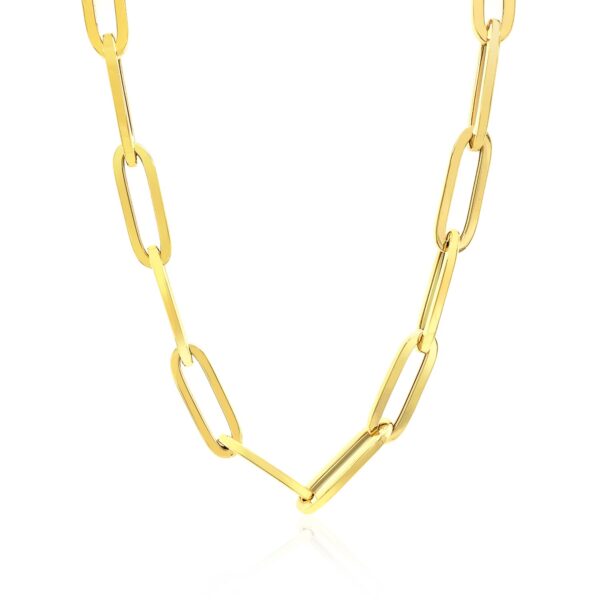 14K Yellow Gold Wide Paperclip Chain (6.1 mm) - Image 2