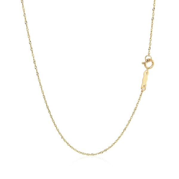 14k Yellow Gold Singapore Chain 0.81 mm - Image 3